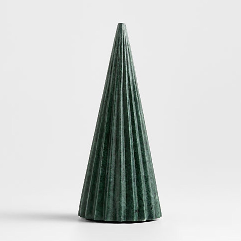 New!🌲🌲🌲Crate&Barrel Fluted Marble Tree in Green 8”